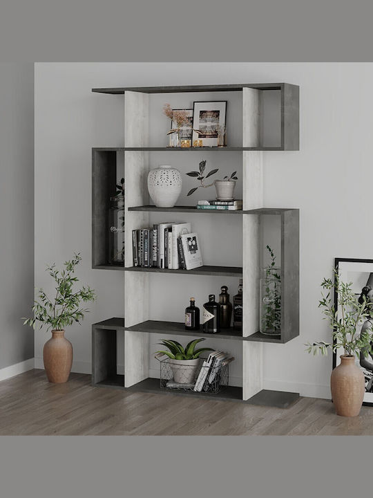 Bibliotecă Radovan Alb Antic / Gri 108x25x161 cm