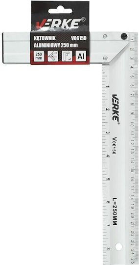 Verke Carpenters Aluminum Angle Ruler Length 25cm