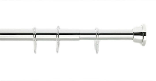 Grekon 1210 Pliere Bară de Perdea de Duș Drepti Stabilă din Aluminiu Chrome Φ25mm 75-125εκ.
