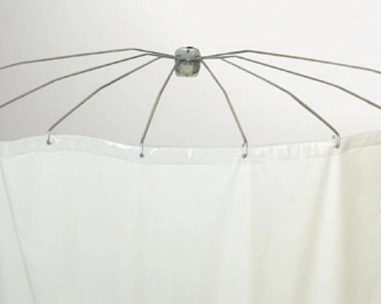 Dimitracas Rainbow 8 Rays Umbrella Shower Curtain Rod Wall Mounted Metallic Silver 70x70cm