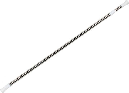 Tpster Telescopic Straight Shower Curtain Rod with Suction Cup Metallic Silver 70-120cm