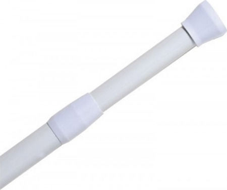 Sidirela Telescopic Straight Shower Curtain Rod Aluminium White 140-260cm