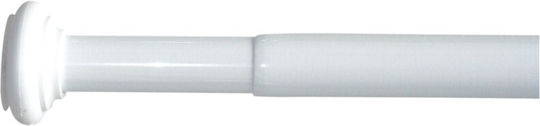 Dimitracas Rainbow Teleskopisch Duschvorhangstange Gerade Saugnapf aus Aluminium Weiß Ø20mm 115-220εκ.