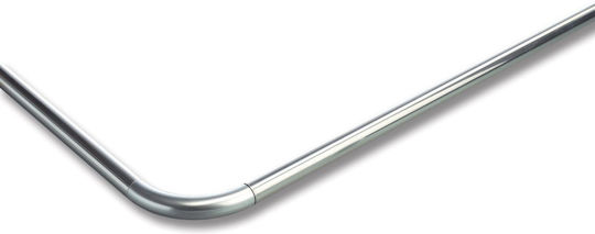 Dimitracas Corner Shower Curtain Rod Wall Mounted Aluminium Silver 80x170cm