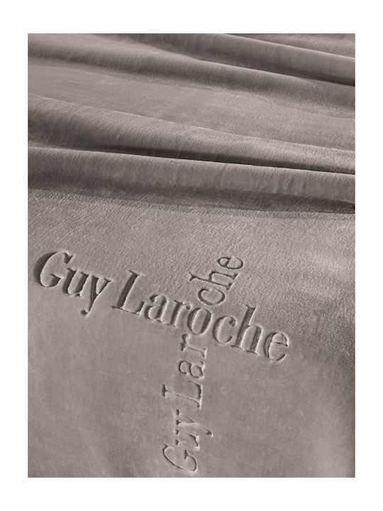 Guy Laroche Logo Velvet Blanket Single 160x220cm Vison