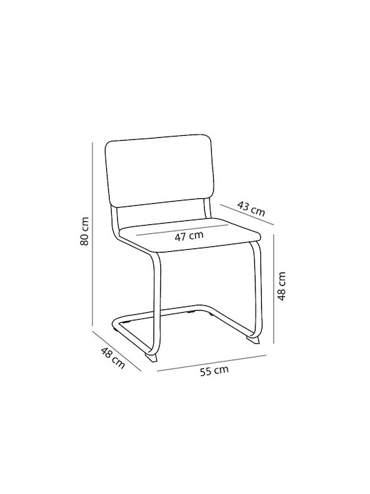 Broyer Dining Chairs Metallic Black 2pcs 55x48x80cm