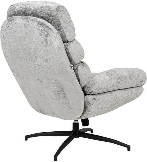 Swivel Armchair with Footstool Grey 93x78x99cm