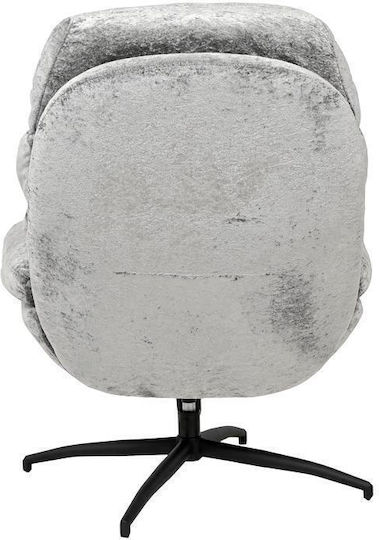 Swivel Armchair with Footstool Grey 93x78x99cm