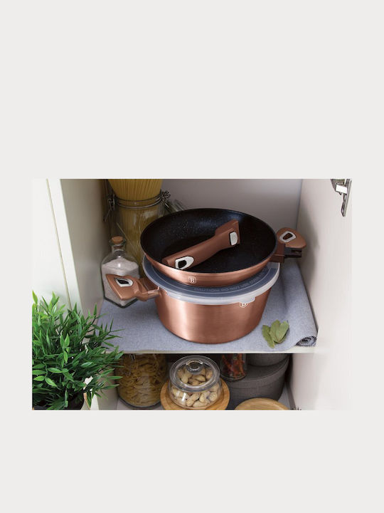 Berlinger Haus Cookware Set from Cast Aluminum Rose Gold with Stone Coating 3 Pieces