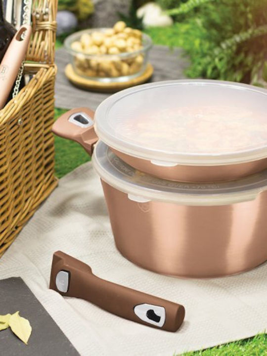 Berlinger Haus Cookware Set from Cast Aluminum Rose Gold with Stone Coating 3 Pieces