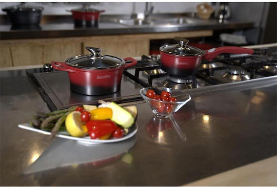 Royalty Line Royalty Line Kochgeschirr-Set aus Aluminiumguss mit roter Innenbeschichtung aus Stein 6-tlg