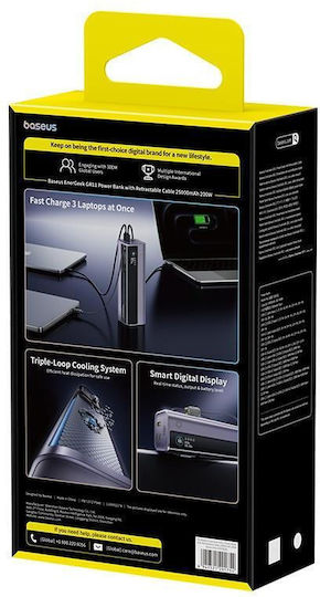 Baseus EnerGeek GR11 Baterie Externă 25000mAh 200W cu Port USB-A și Port USB-C Încărcare Rapidă Gri