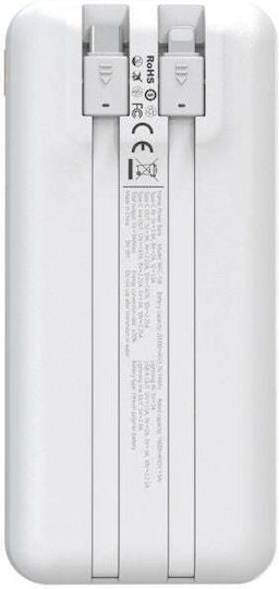 Wozinsky Power Bank 20000mAh 22.5W with USB-A Port and USB-C Port Power Delivery / Quick Charge White
