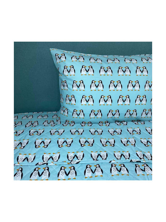 Sidirela Set Kids Sheets Cotton Astron Italy Penguins Sidirela Penguins 170x260cm 3 Pieces