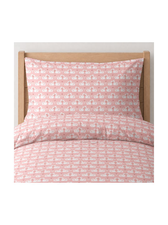 Astron Italy Kids Sheets Set Single Cotton Swan Pink 175x260cm 3 Pieces