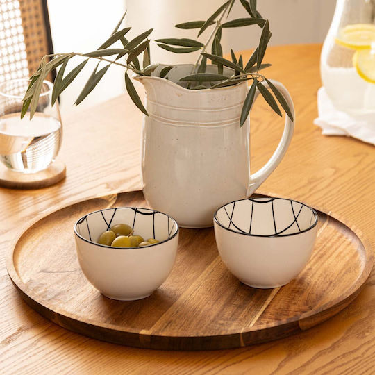 Atmosphera Plate Shallow Wooden Brown with Diameter 30cm