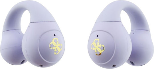 Guess Mini Classic Logo Offenes Ohr Bluetooth Kopfhörer mit Ladekoffer Lila