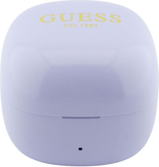 Guess Mini Classic Logo Offenes Ohr Bluetooth Kopfhörer mit Ladekoffer Lila