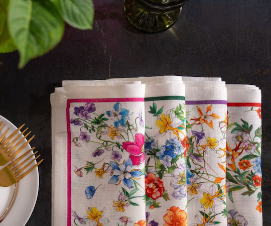 Tessitura Toscana Telerie Kitchen Towel in Pink Colour 4 Pieces