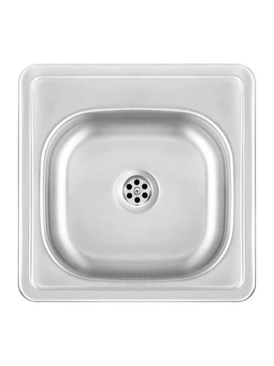 Deante Drop-In Sink Inox with Faucet W38xD38cm Silver