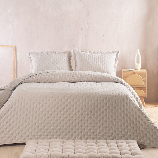 Rythmos Set Paturi & Cuverturi Pat Supra-dublu Microsatină Bej 220x240cm 2 Bucăți