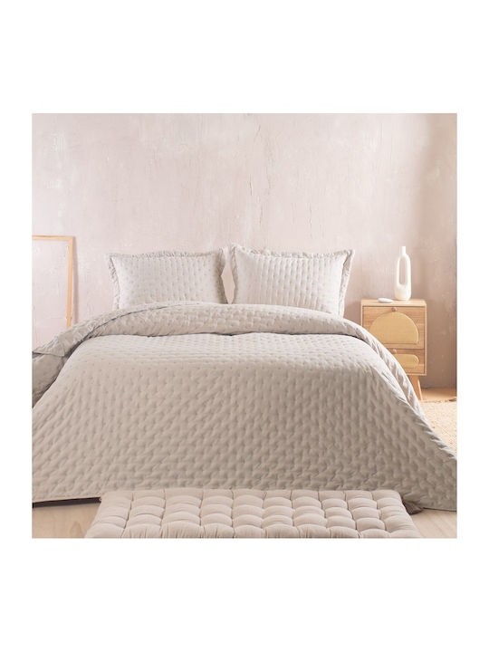 Rythmos Rythmos Tagesdecken Übergröße Microsatin Beiges 240x260cm 3 Stück