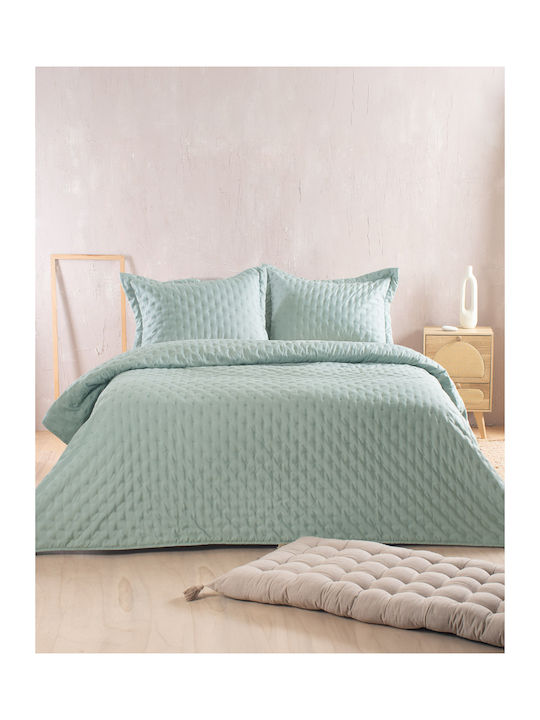 Rythmos Rythmos Tagesdecken Übergröße Microsatin Aqua 240x260cm 3 Stück