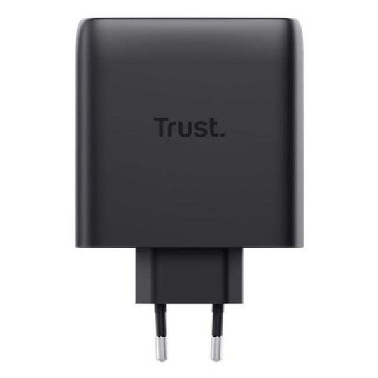 Trust GaN Kabelloser Handyladegerät mit 2 USB-C Ausgangsanschlüsse 100W Stromlieferung Schwarz