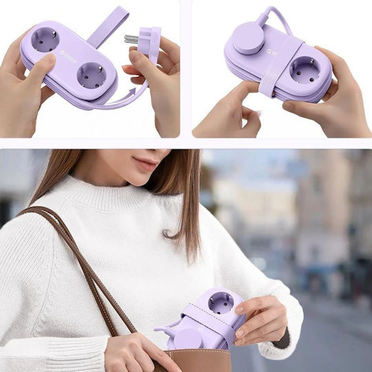 Orico GaN Charging Station With 2 USB-A Output Ports And 2 USB-C Output Ports And USB-C Cable 65W In Purple Colour AP3