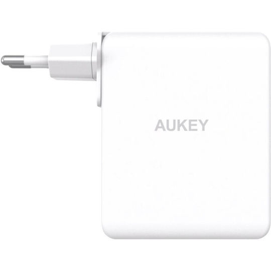 Aukey Încărcător Fără Fir Cu Port USB-A Și 2 Porturi USB-C 140W Alb