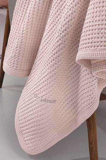 Guy Laroche Baby Blanket Cot Waffle Pink 110x140cm