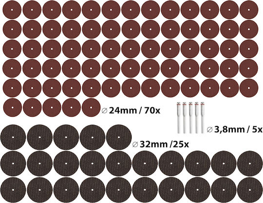 Cutting Discs 100 Pieces Extol Craft 903762 Max 32 000/min ⌀24mm-70x