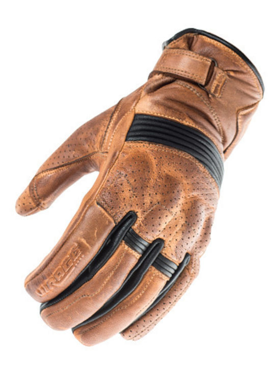 Virage Atrani Summertime Men's Leather Motorcycle Riding Gloves Brown