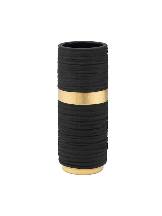 Decorative Vase Black 11.5x11.5x30.5cm