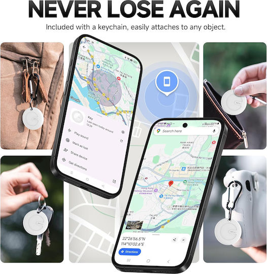 MiLi MiTag Duo Kompatibel mit Apple Find My & Google Find Hub Weiß