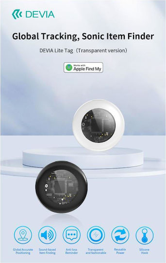 Devia Lite Tag G2305 Compatible with Apple Find My Transparent