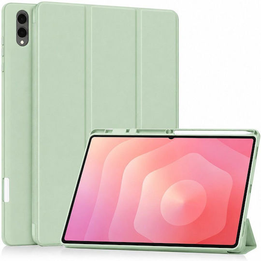 Techsuit Flex Trifold Pencil Holder Samsung Galaxy Tab S11 Ultra Tab S12 Ultra Matcha Green