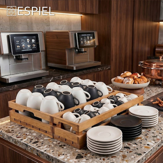 Espiel Morgan Set Tassen Kaffee aus Porzellan Schwarz 6Stück