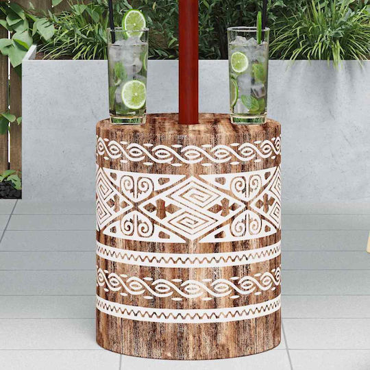 Vidaxl Möbelbeine Schirmständer Anderes Weiße Geölte Ø34 x 40 cm Massives Holz
