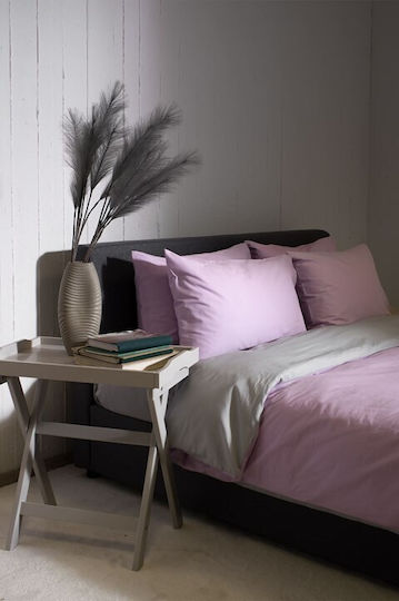 Viokarpet Duvet Cover Home View Lilac Lt Grey Set Single 165x245 Cm
