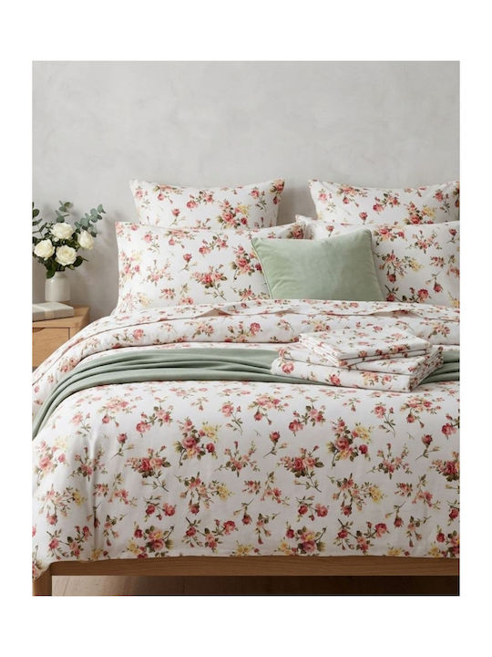 Olia Home Bettbezug Baumwolle Einzelbett 160x240 Floral