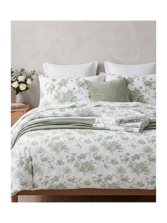 Olia Home Bettbezug Baumwolle Einzelbett 160x240 Dusty Green - Sc1850060