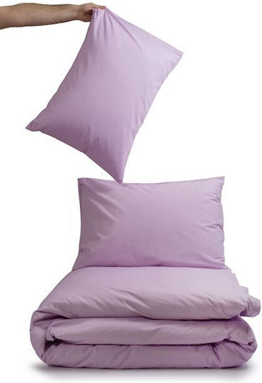 Viokarpet Duvet Cover Home View Lilac Lt Grey Set Single 165x245 Cm