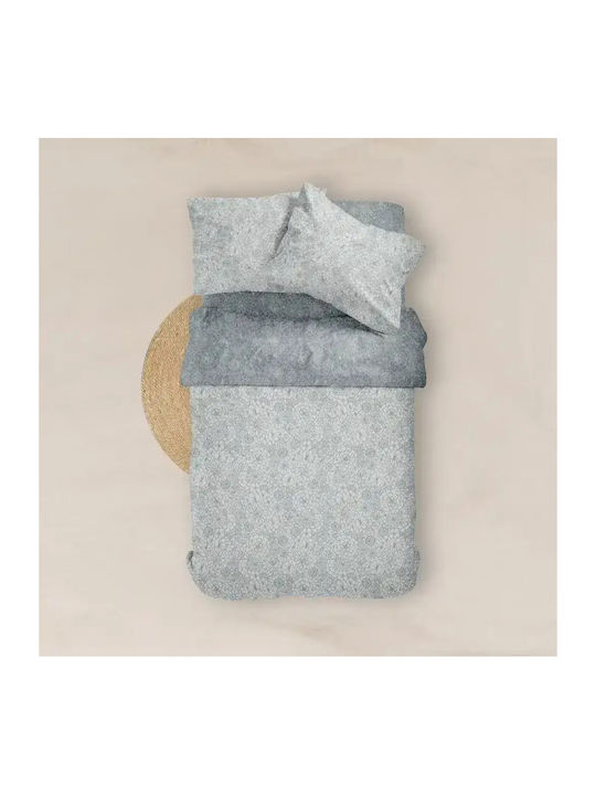 Borea Cotton Single Duvet Cover 160x240 Bloom Petrol Blue