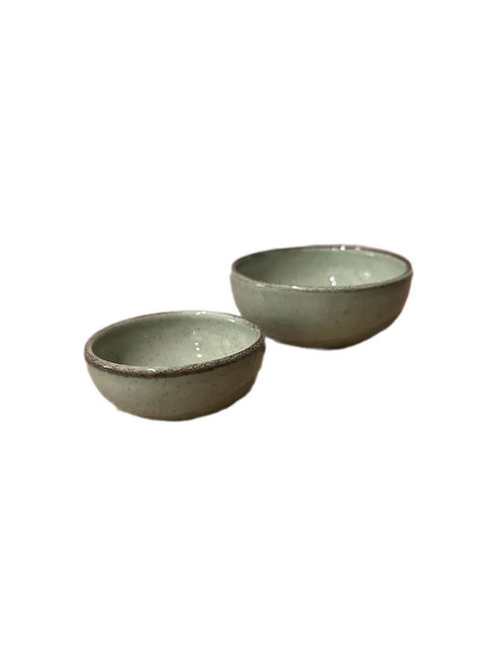Kutahya Porselen Dip Serving Bowl Round made of Porcelain Green with Diameter 6cm