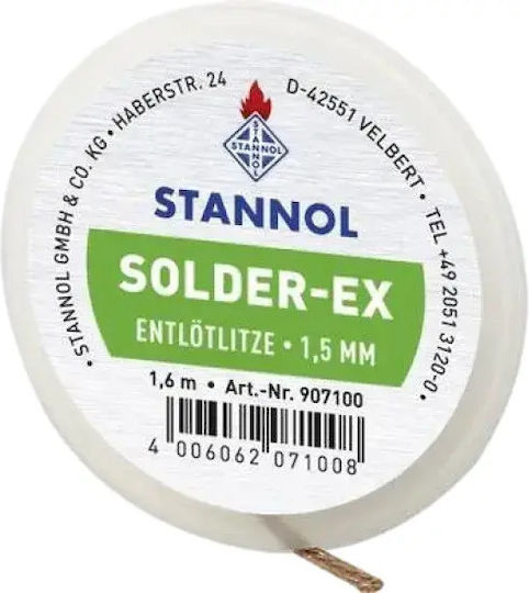 Stannol Σύρμα Αποκόλλησης Κολλητηριού 2,0mmx1,6m 907101