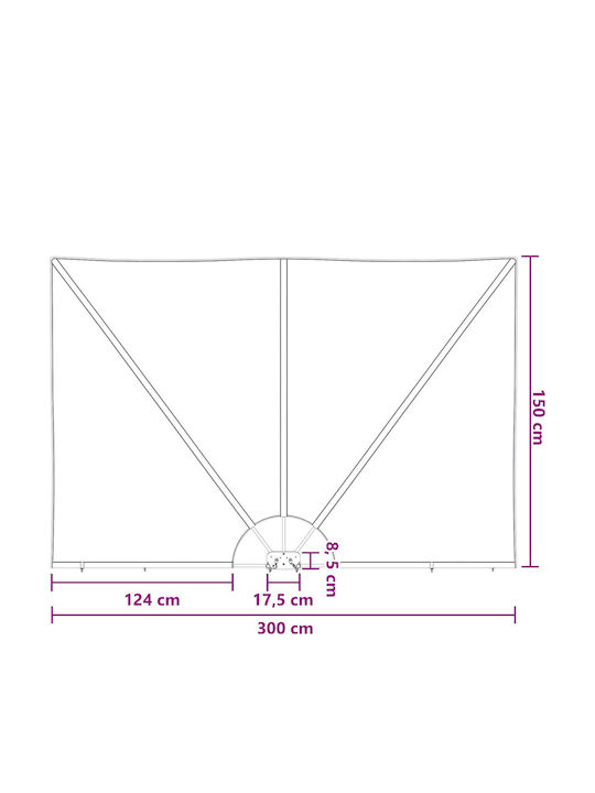 vidaXL Seitliche Zelt Terrasse Grau 1.5x3m