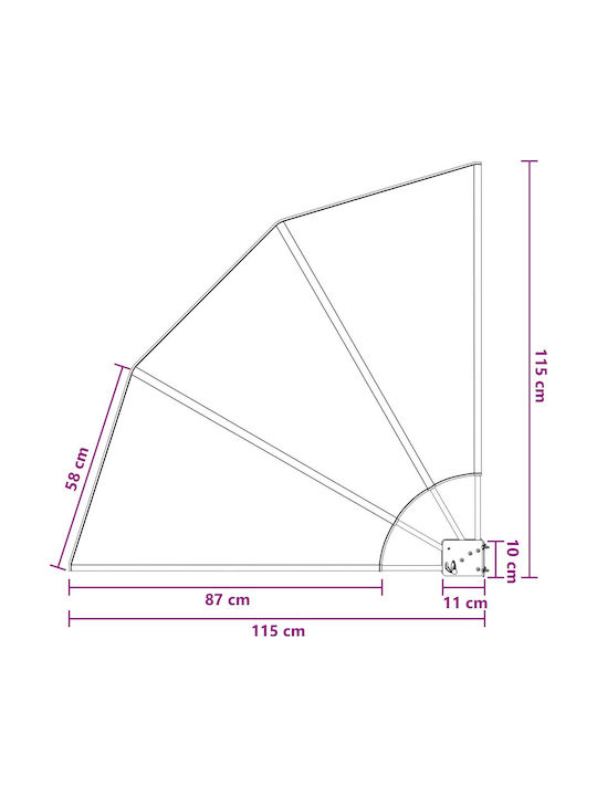 vidaXL Seitliche Markise Terrasse Grau 1,15x1,15m