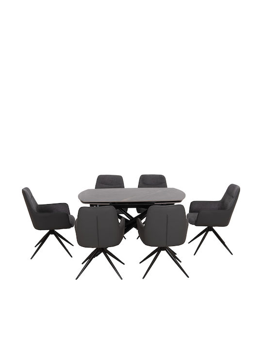Esszimmermöbel-Set Vanta Erweiterbar mit 6 Stücken 140(+60)x90cm