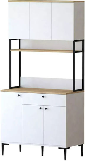 Lenner Στήλη Κουζίνας Λευκό-sonoma 90x45x184εκ.